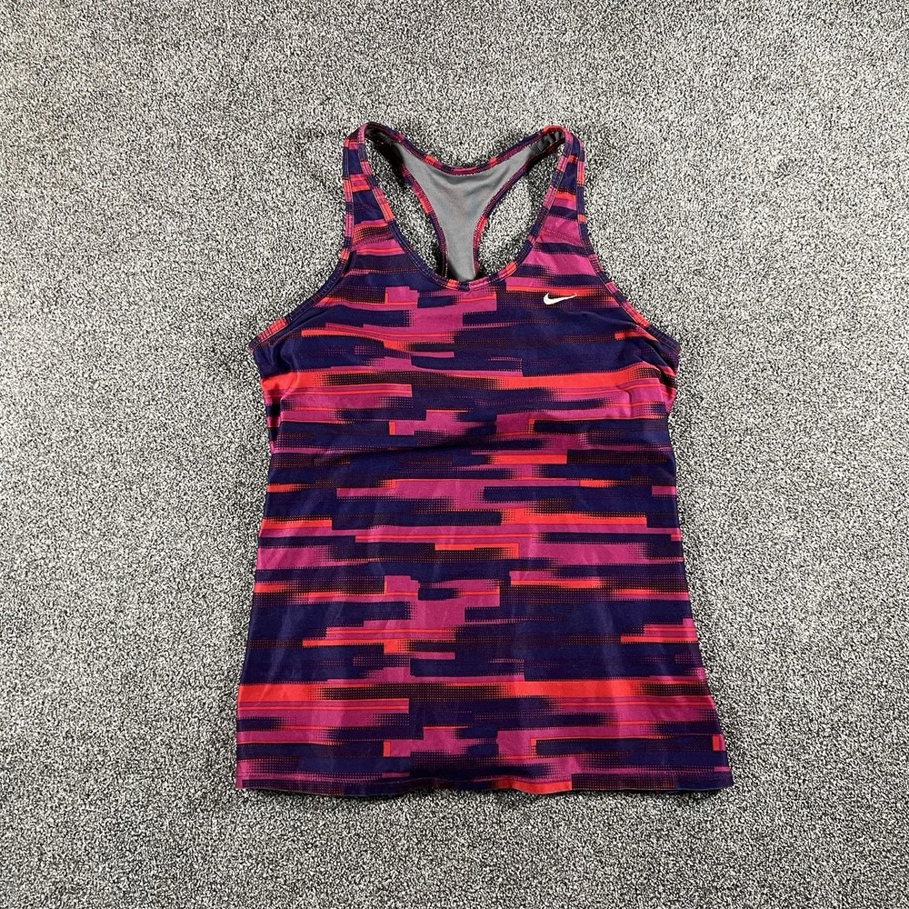 Nike Dri Fit Womens Large Racerback Tank Top Pink Purple Running Workout
